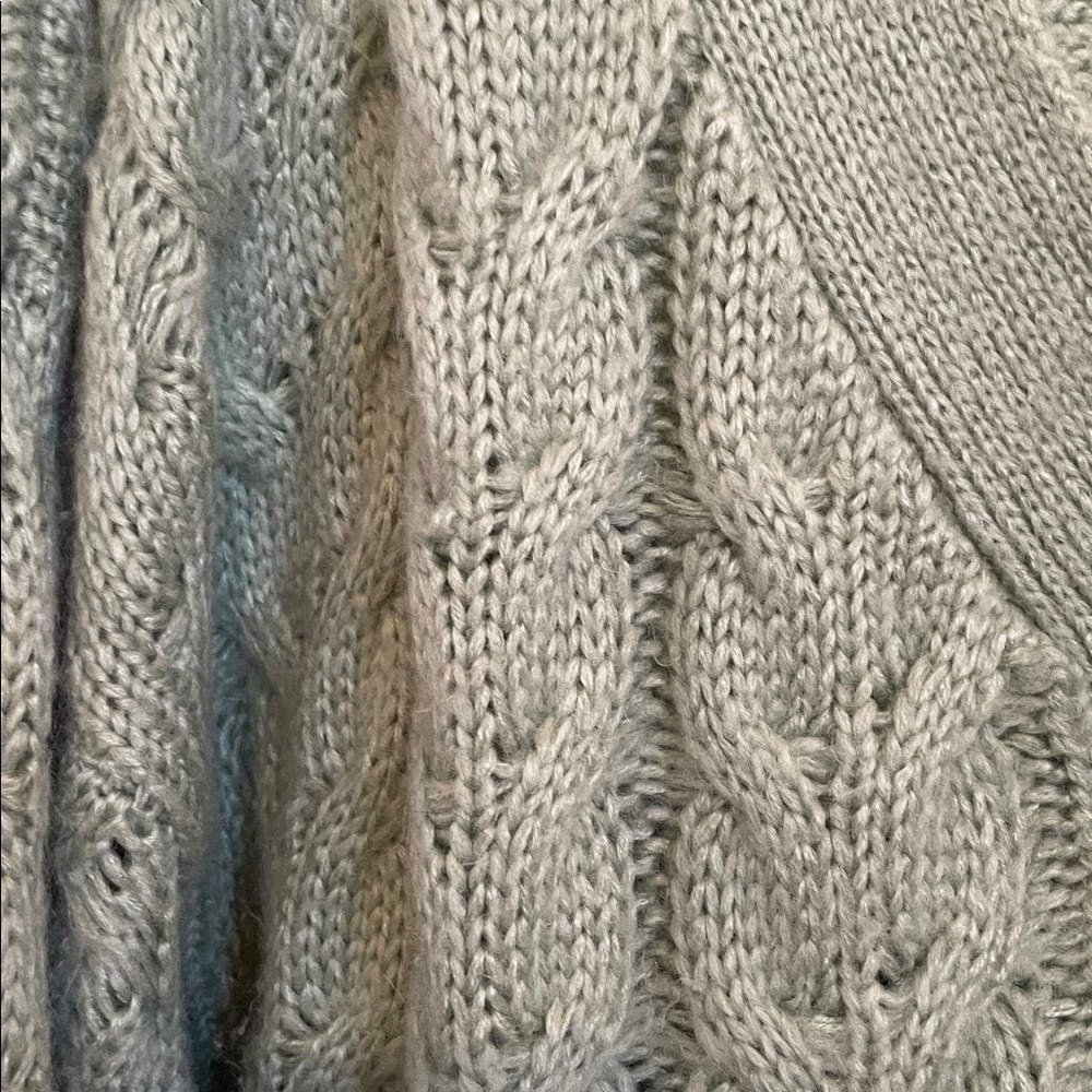 🧚‍♀️💚 DAPHNEA PARIS Cable Knit Cardigan Sage Green M/L - Picture 8 of 9
